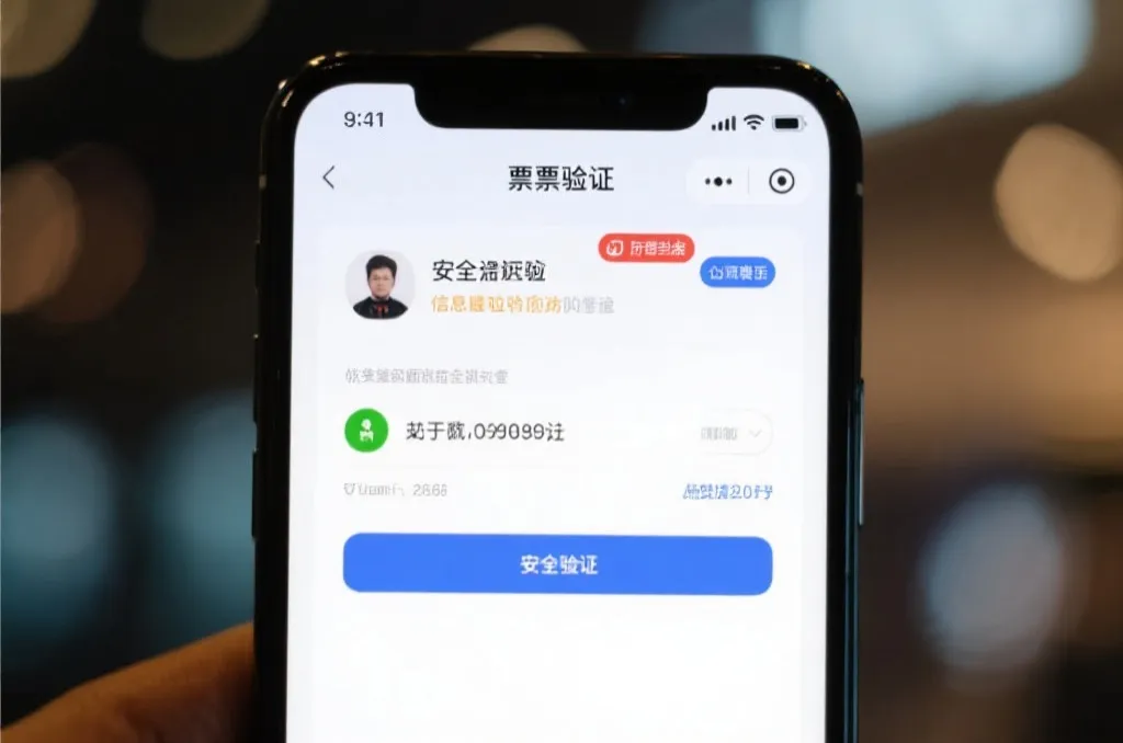 手机上显示官方票务验证页面和安全提示